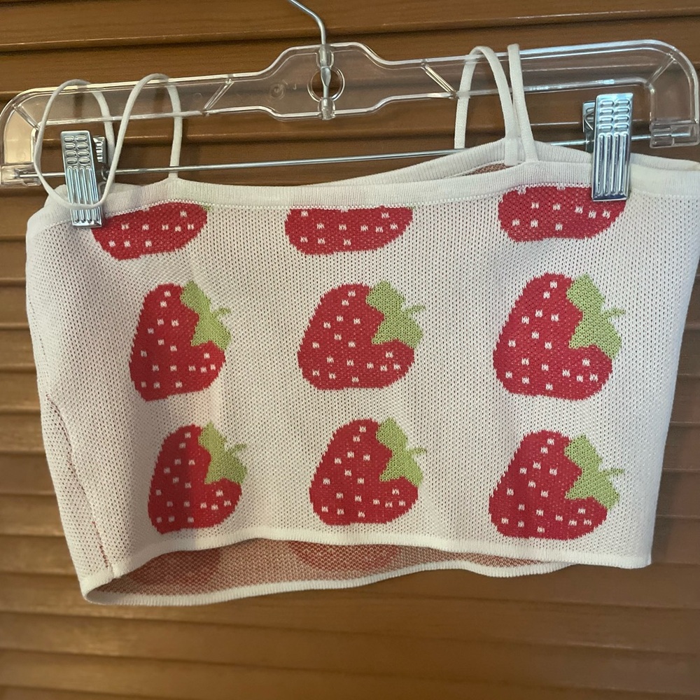 Strawberry Print Crop Top